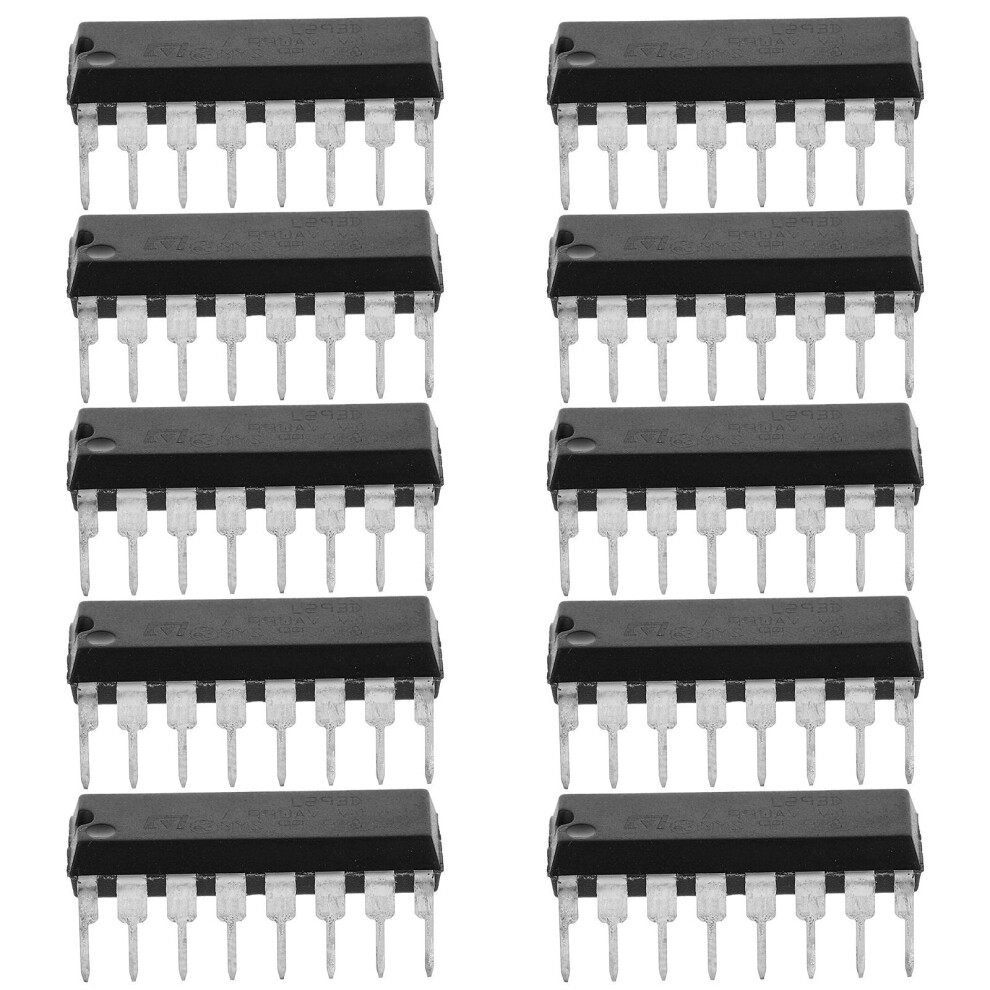 10Pcs L293D Dip 16-Pin Ic Stepper Controllers (Black)-image