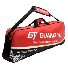 Badminton Racket Bag with Padded Back Strap, Portable Shoulder Sports Bag for 3 Rackets, Red 72x8x25CM