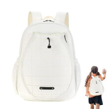 Tennis Backpack for Men and Women - Adjustable Padded Tennis Bag for Rackets, Balls, Shoes in White Color