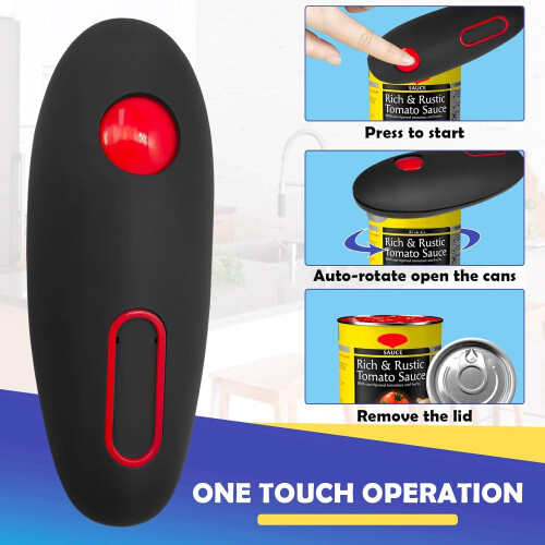 Electric Can Opener One-Touch Automatic Can Opening Kitchen Tool for Easy Operation, Battery-Powered, Compact Size 2