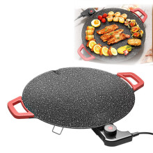 Electric Grill Pan 30cm - Stylish Electric BBQ Griddle Plate with Efficient Cooking and Excellent Heat Retention for Home Use 110V