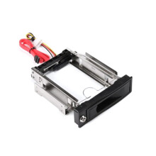 3.5" to 5.25" Hard Drive Hot Swap Bay Adapter - Stainless Internal Mounting Bracket for 3.5 inch SATA HDD with Lock & LED, Black Plastic Aluminum