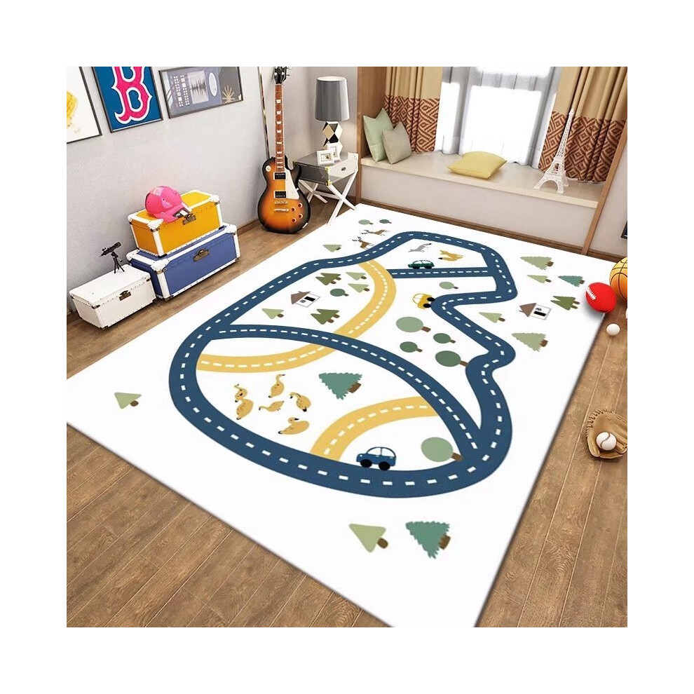 (Early Education - 01, 60*90cm?Crystal velvet?) Cartoon children's crawling mat, anti-slip and fun early education game floor mat sofa, home full layi