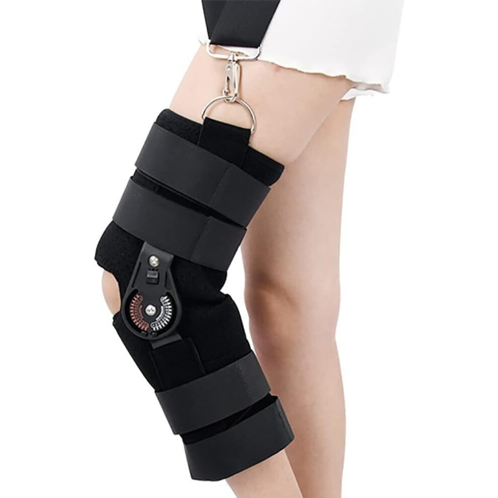 Hinged Knee Pads with Straps, Adjustable 0-120 Orthopedic Support Stabilizer for Patellar Tendon Injury Recovery, Arthritis Relief