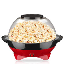 Electric Hot Oil Popcorn Maker 800W, 6 Quart Red Popper Machine with Measuring Cups and Large Lid, RH-906