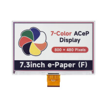 7.3 Inch 7-Color E-Paper Display 800x480 Pixels with Driver Board for E-Ink Projects and Applications