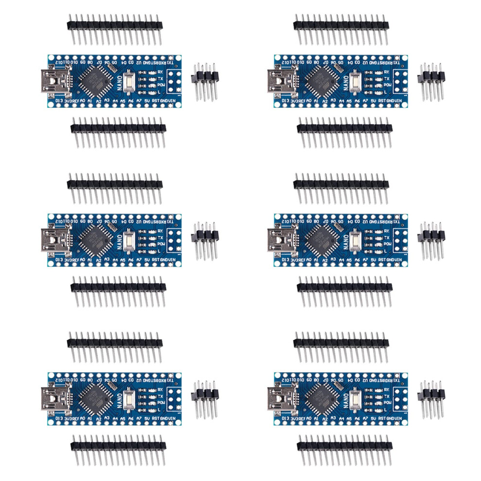 Compatible With Arduino Nano V3.0 Ch340 Atmega328p Nano Board Without Usb Cable 6 Pack For Electronics Projects 6447073904646