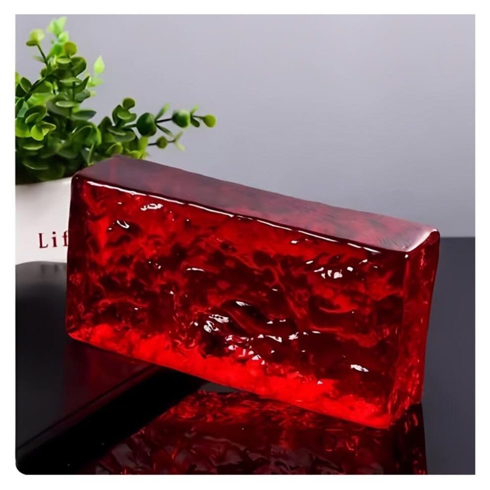 Clear Crystal Brick - Rectangular Glass Block for Light Transmission and Privacy, 100x100x20mm, Red Color for Room Partitions-image-OPC-PJXHDDK-NEW