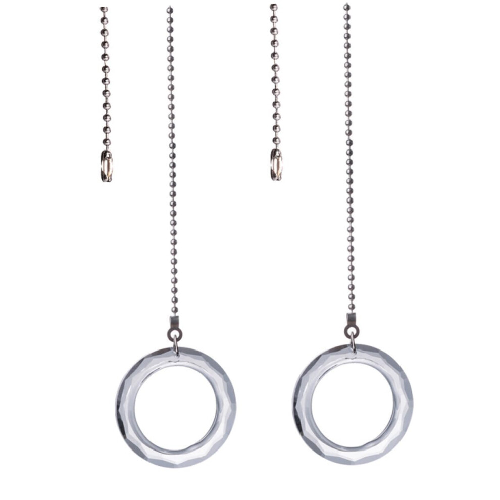 Crystal Ring Fan Pull Chain Pendant Set of 3 Stylish Ceiling Light Decorative Accessory for Easy Home Installation-image-OPC-PJXHDDQ-NEW