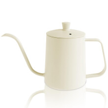 Small Gooseneck Kettle 12 Oz White, 350ml Stainless Steel Pour Over Kettle with Narrow Long Spout for Tea and Coffee