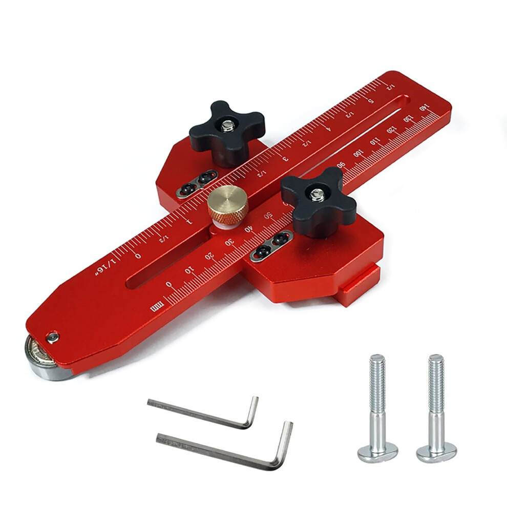 Table Saw Accessories - Thin Rip Jig Table Saw Guide With Precision Aluminum Alloy Dual Scale Fence For Woodworking Cuts (Red) 6038364531940