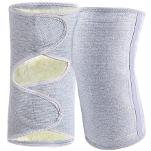 Wool Knee Pads Cashmere Leg Warmers Thick Winter Brace Support Motorcycle Charcoal Fiber-Latex Silk Grey 1 Pair