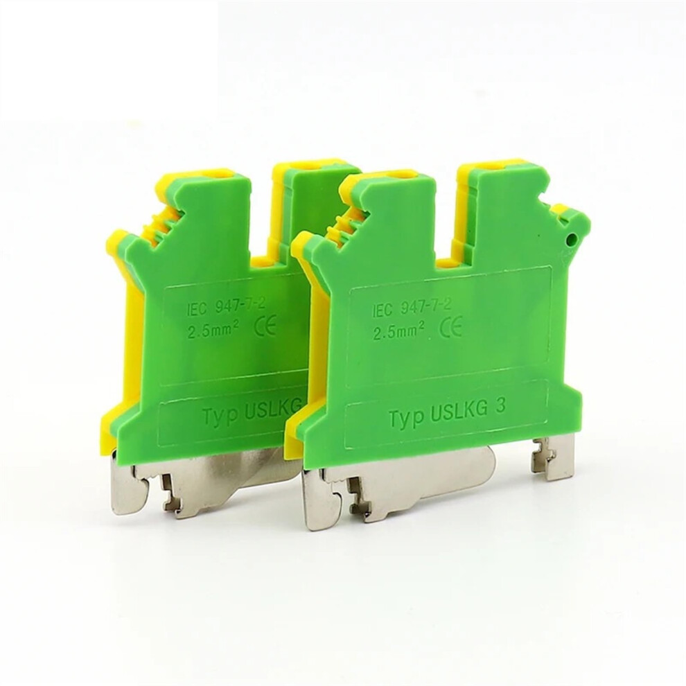 Screw Ground Terminal Block 10Pcs 2.5-35 Mmâ² Din Rail Electrical Connectors Power Distribution 24-2 Awg 6038364532176