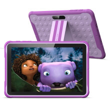 Android 13 Kids Tablet 10 Inch with Parental Control, 6000mAh Battery, Quad Core, 2GB RAM, 64GB Storage, Purple Case