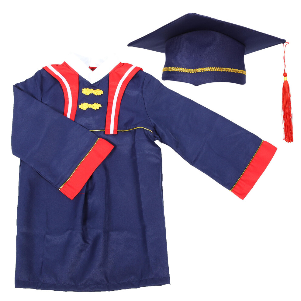 1 Set Afstudeer Outfit Met Hoed Gown Graduation Cap Kleuters Geschikt-image