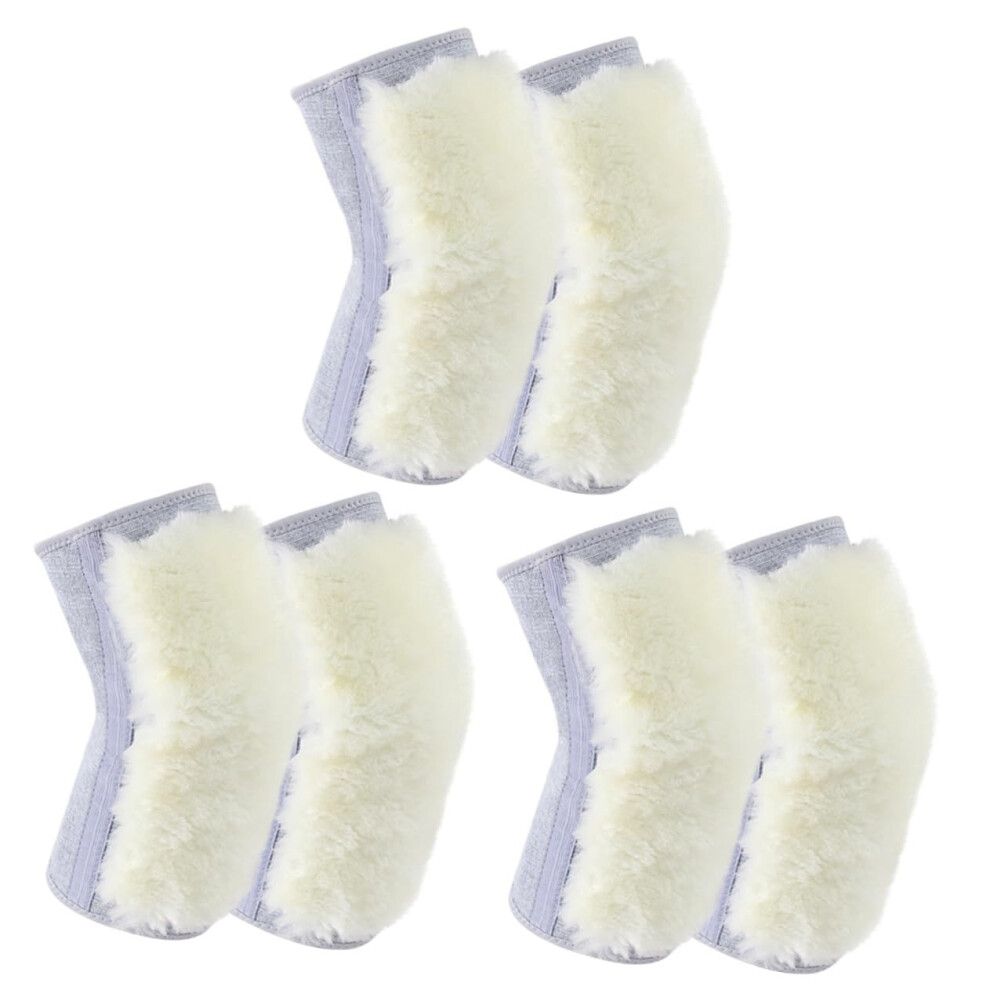 Thick Cashmere Lined Knee Warmers for Men and Women, Soft Kneecap Support Pads for Winter, 3 Pairs
