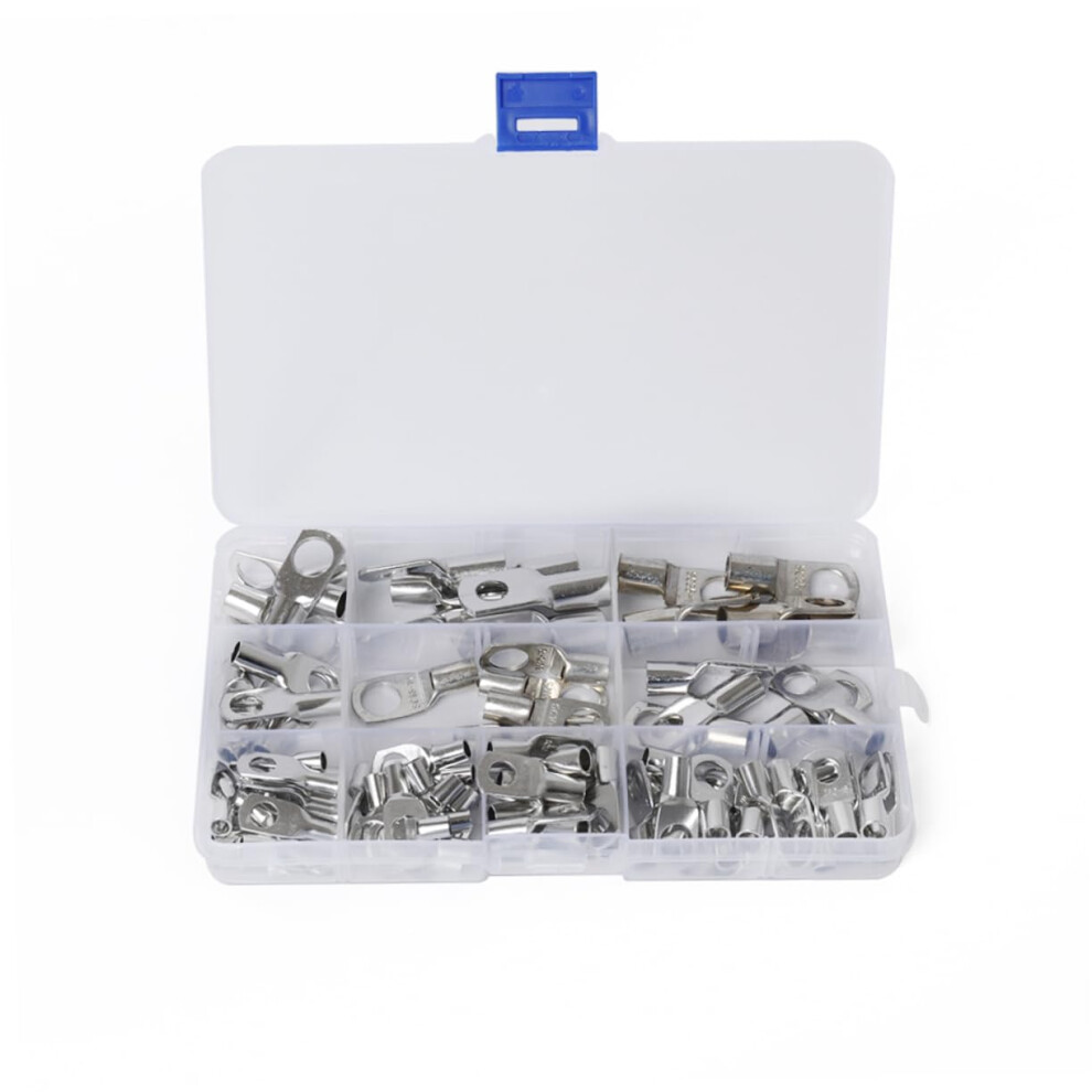 90-Piece Tinned Cable Lugs Assortment Kit With Sc Ring Terminals For Marine And Automotive Wire Connections 6447073905773