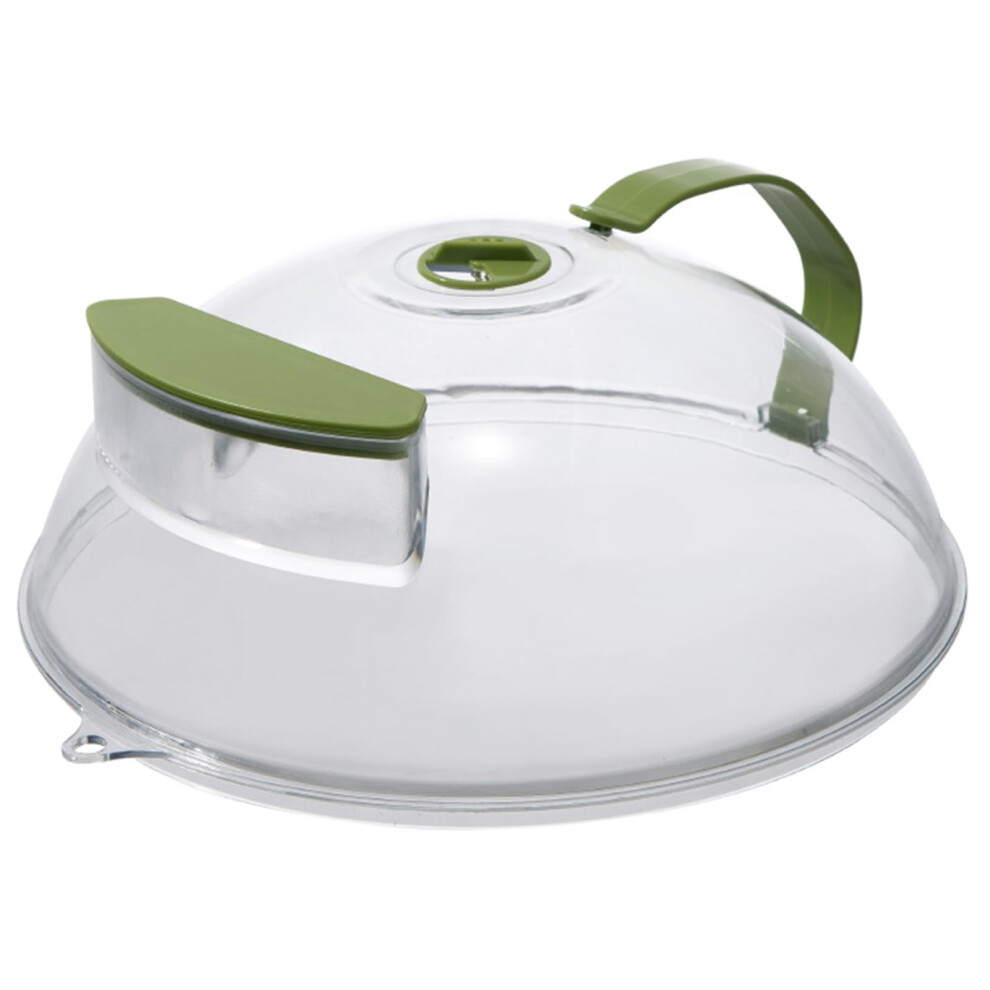 Microwave Splatter Cover Guard with Water Storage Box, Food Grade Clear Lid for Microwave Plates, 10-Inch Size with Handle-image-OPC-PJXHG69-NEW