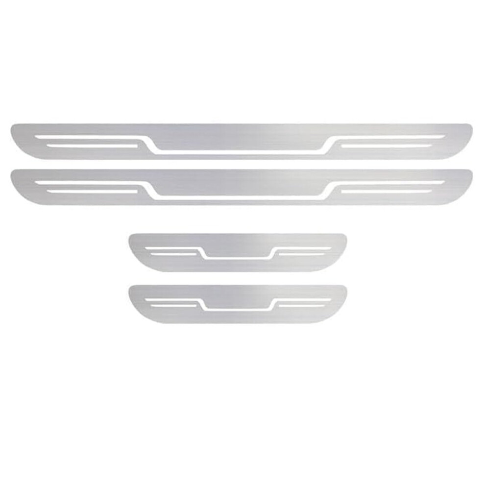Stainless Steel Car Door Sill Scuff Plate Guard For Hyundai Santa Fe Venue Sport - 4Pcs Trim Protector Silver 6482260915357