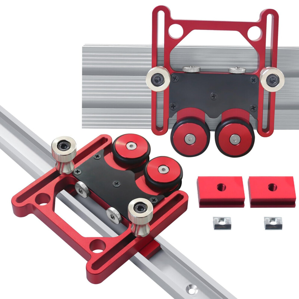 Table Saw Accessories - Adjustable Featherboard & Anti-Rebound Pu Wheels For Precision Woodworking And Diy Projects 6447073906343
