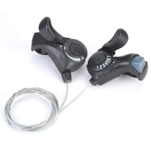 3X7 Speed Thumb Gear Shifters, Black Safety Bike Lever Compatible with Mountain, City, Road, and Folding Bikes