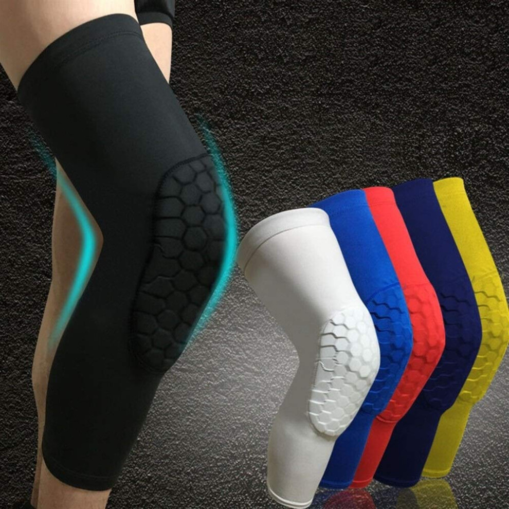 Basketball Knee Pads For Adults, Deep Blue M Size Kneecap Support Leg Sleeve, Football Knee Brace Protector, Calf Compression 6038364534484