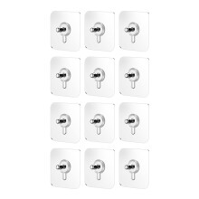 No Trace Screw Patch Hook Hanger Pack of 12 for Wall Mounting Outdoor Use Stainless Steel Fingernail Correction Stickers