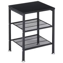 Black Shelf Multi-Purpose Wrought Iron Bedside Table for Bedroom, Simple Design, Compact Storage, Modern Style
