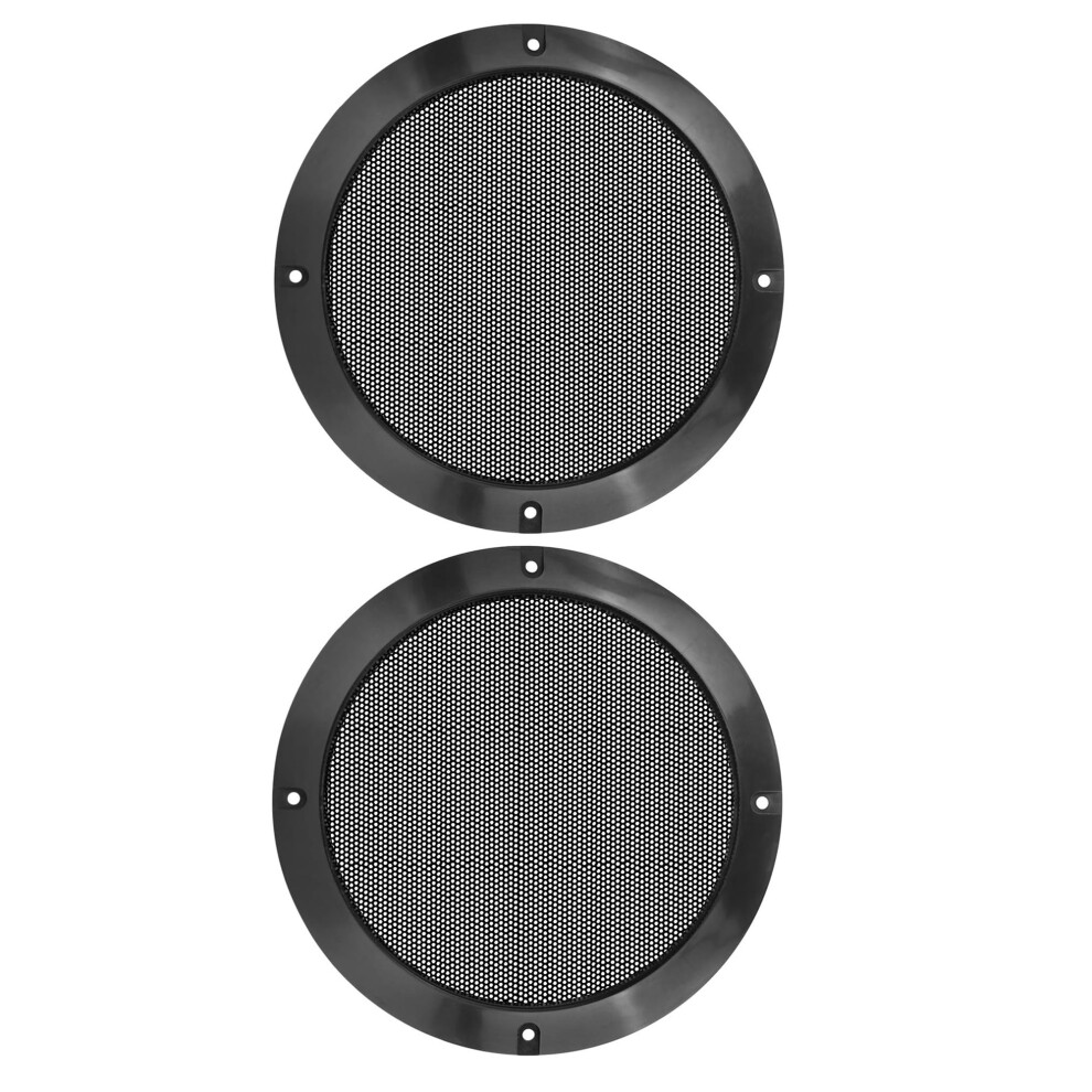 7 Inch Metal Car Audio Speaker Cover Mesh Subwoofer Grill Horn Guard Decorative Grille Protector 2Pcs Black 6447073908583