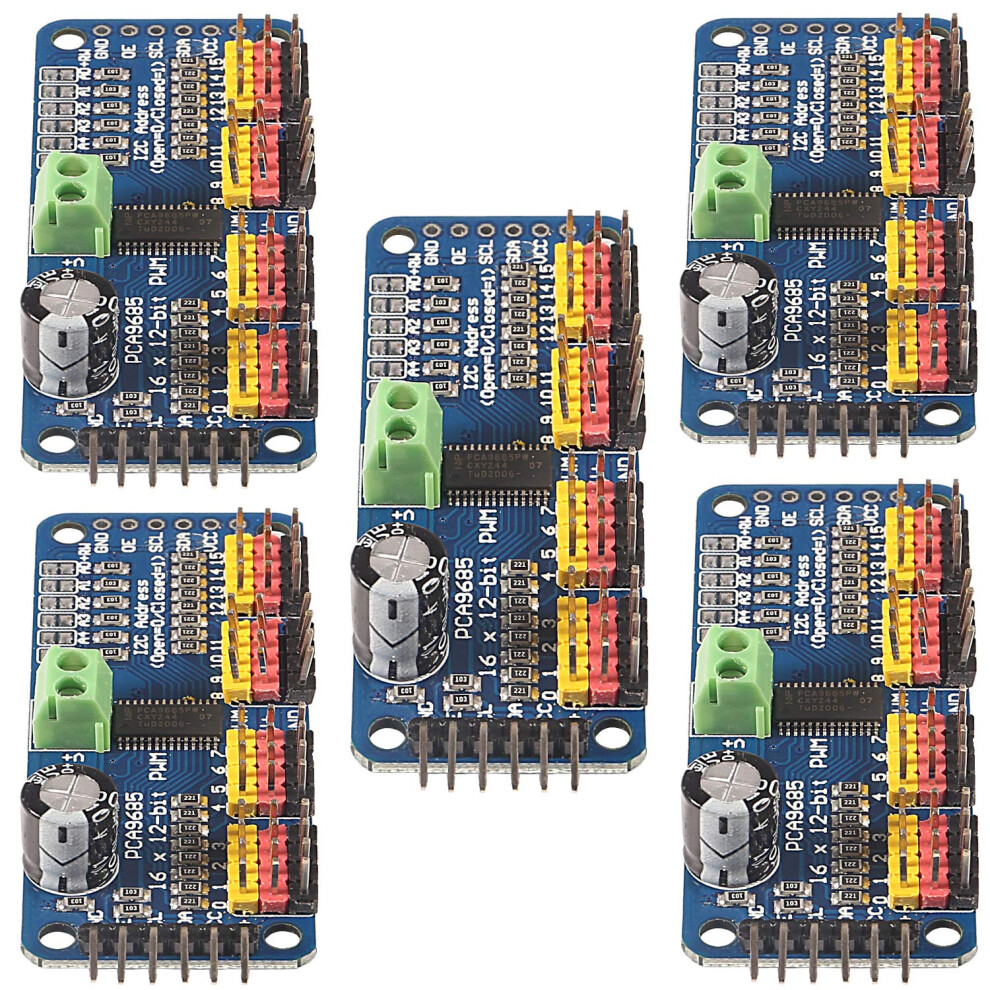 Pca9685 16 Channel Pwm Servo Motor Driver Iic Module 12-Bit For Raspberry Pi Robot Servo Shield 5Pcs Set 6482260917252