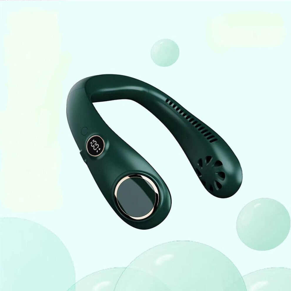 Portable Neck Fan, Bladeless Hands-Free Design, 360 Personal Cooling Fan, Rechargeable USB Powered, Dark Night Green-image-OPC-PJXHP7C-NEW