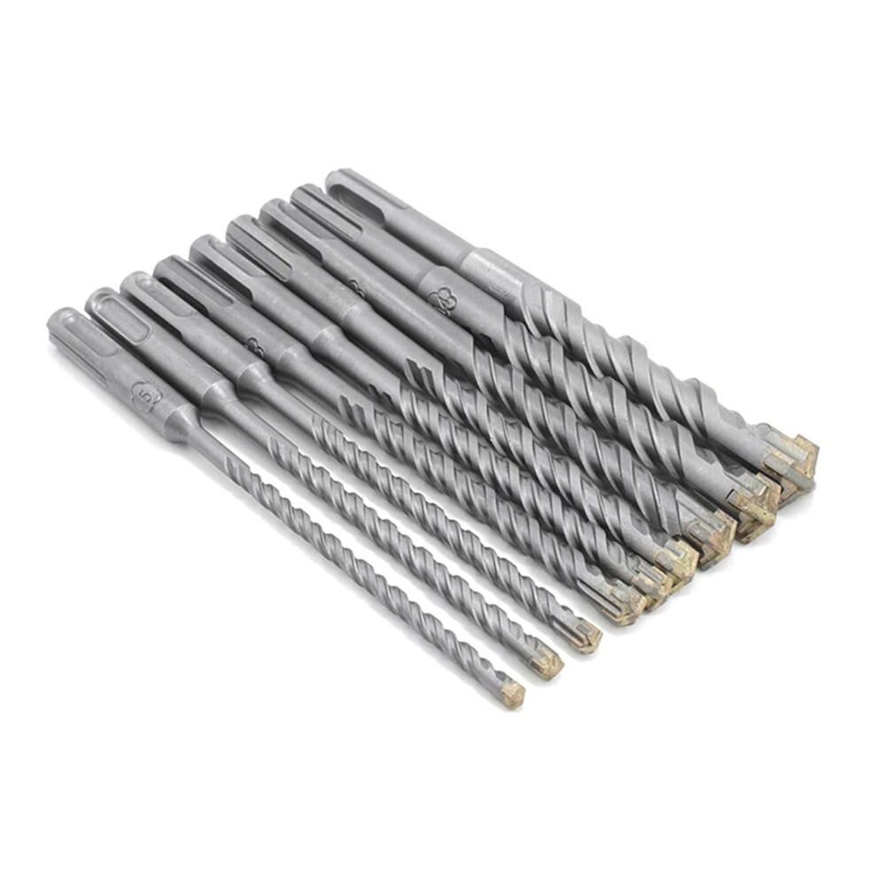 Sds-Plus Rotary Hammer Drill Bit Set 9 Pcs 160Mm For Concrete Masonry Wall Brick Block 5-14Mm Sizes 6482260918280