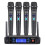 Wireless Microphone System Pro 4-Channel Cordless Mic Set with 4 Handheld Mics Long Range 200ft Fixed Frequency V410 1