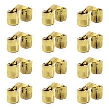 10mm Brass Barrel Hinges 12 Pcs Hidden Concealed Cabinet Furniture Hinges 180 Degree Opening for Furniture Projects