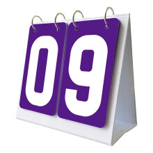 Sports Scoreboard Table Score Counter 2 Digit Portable Flip Number Scoreboard for Team Games Purple Color Durable Design
