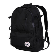 (Black) Converse Backpack Canvas Large Capacity Student School Travel Bags Solid Color