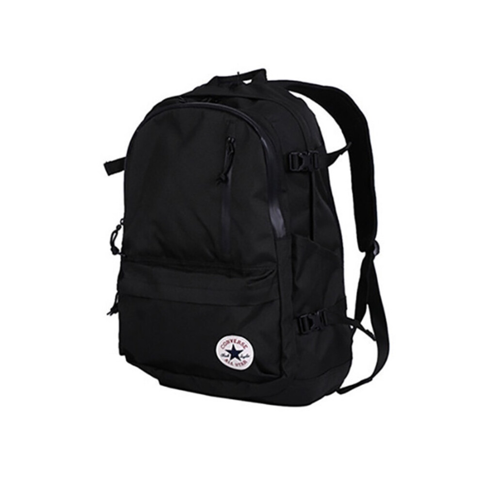 (Black) Backpack Canvas Converse Large Capacity Student School Travel Color Bags Solid Black