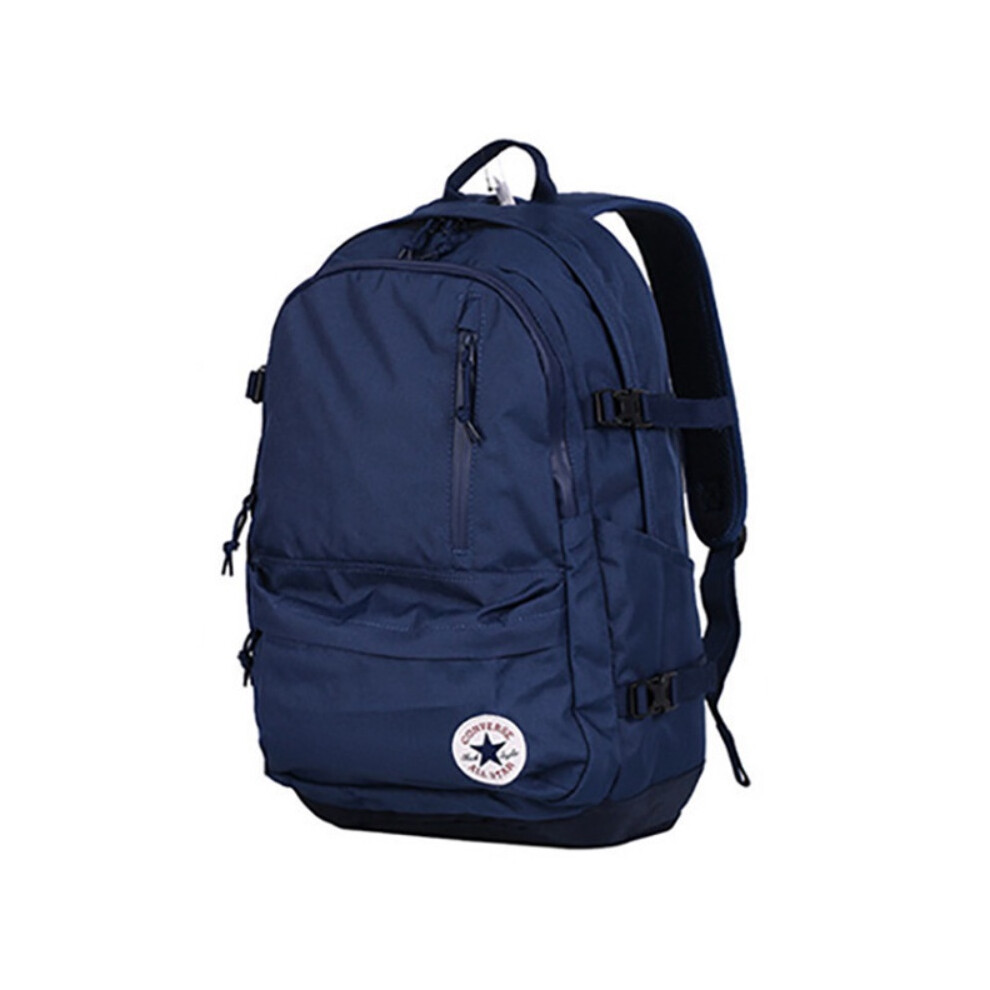 (Blue) Backpack Converse Canvas Large Capacity Student School Travel Bags Color Solid Blue