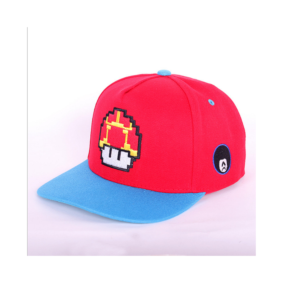 (Red Blue) Mario Luigi Super Baseball Trucker Hat Cap Adjustable Hip Embroidery Cap Hop Blue,Red