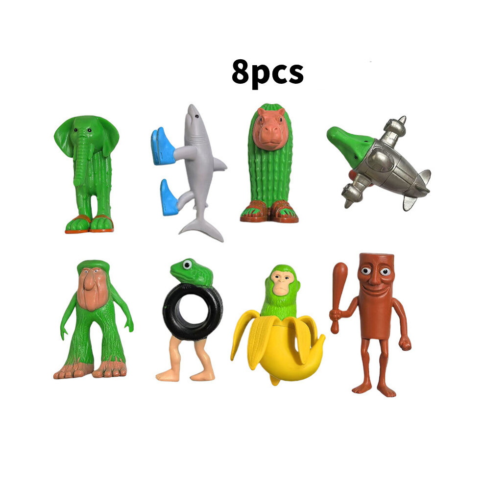 (8pcs A) Italian Brainrot Al Tung Tung Tungsahur Action Figure Decorations Model Toy