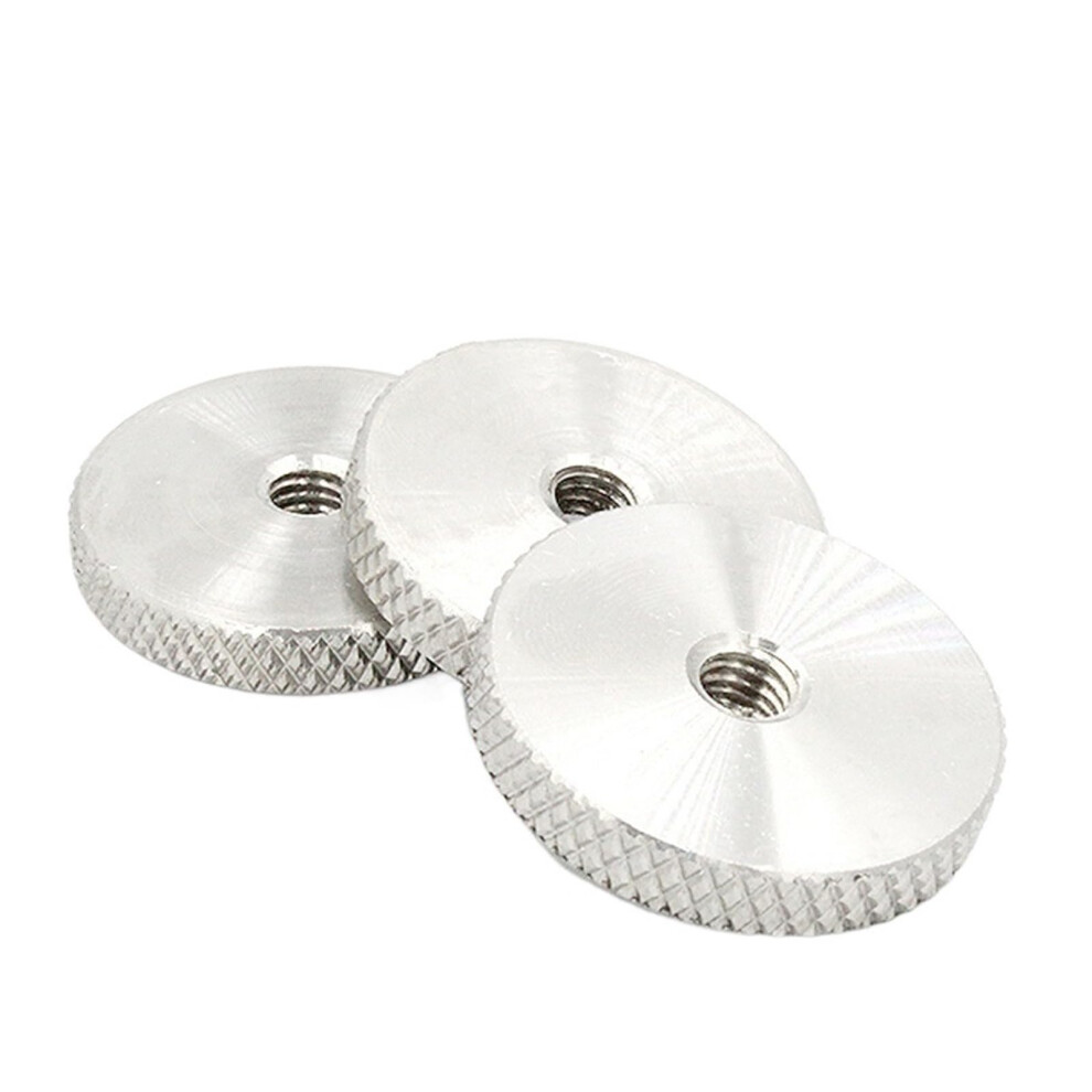 Knurled Thumb Nuts 304 Stainless Steel Flat Head Hand Screw M6 Size (30X5mm) Silver Round Nut Hardware Fastener 6447073910586