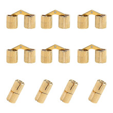 Invisible Brass Barrel Hinges 10 Pack, Concealed 180 Degree Hinges for DIY Jewelry Box, 12mm (0.47 inch) Hidden Hardware