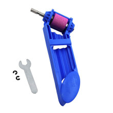 Electric Drill Bit Sharpener Machine Set with Corundum Grinding Wheel and Wrench, Blue, for Power Tool Compatibility