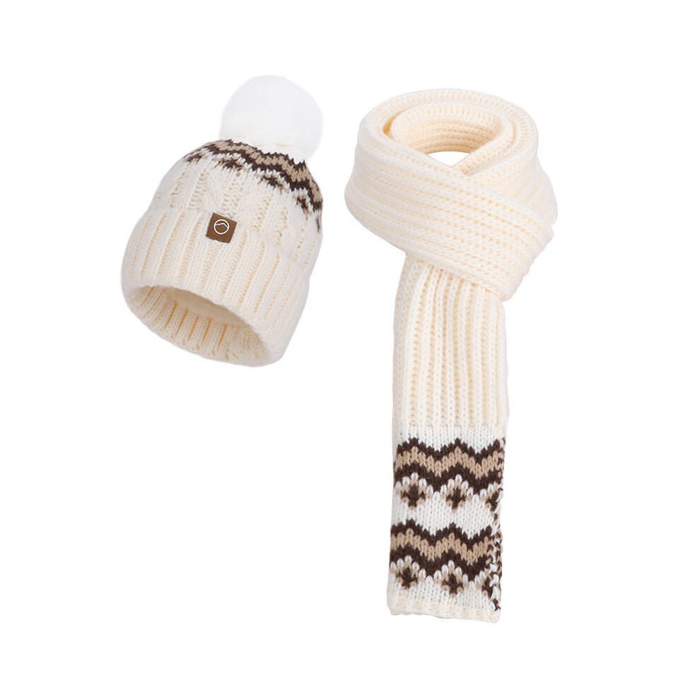 ( Two) Hat Knit Winter Scarf Gloves Collection With Lightweight Design For Days Cold Ivory