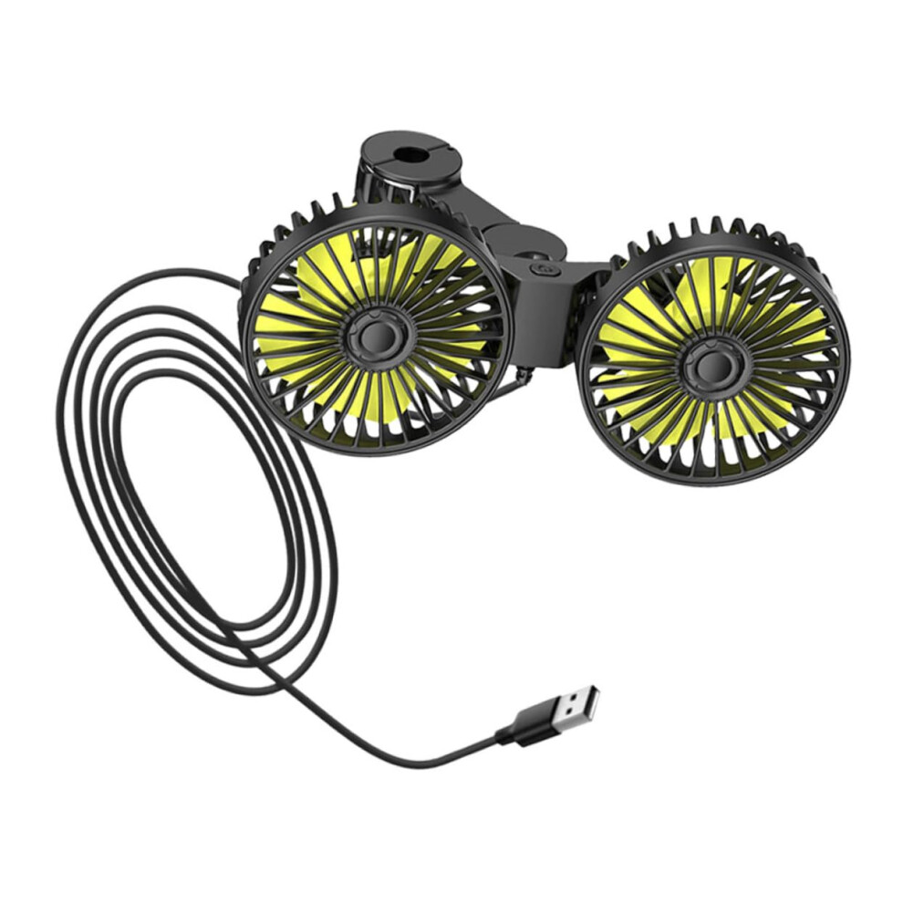 Portable Car Fan For Backseat Dual Head Cooling Fan Compact Design For Efficient Air Circulation During Travel 6947110416861