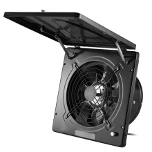 Kitchen Exhaust Fan Wall Mount 10 Inch with Lid, Black Ventilation Fan for Bathroom, Laundry, Office, 110V