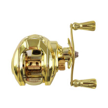 Gold Right Handed Baitcasting Fishing Reel 18+1 BB 7.2:1 Gear Ratio Lightweight Durable Gold Finish