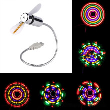 USB Desk Fan Mini Personal Fan with Image Display, Real-Time Time and Temperature, Customizable Text Patterns, Colorful Design