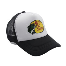 (Black) Shops Pro Bass Baseball Caps Sun Protection Mesh Breathable Adjustable Outdoor