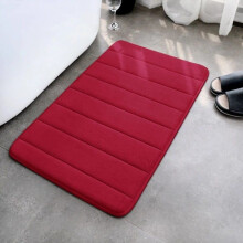 (Red, 50*80cm) Coral Fleece Ground Mats Bathroom Rug Non Slip Dirt Resistant Mat Floor Toilet